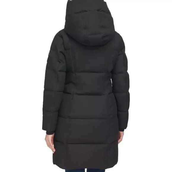 NEW Calvin Klein Women's L Black Puffer Coat With Hood Full Zip - Picture 4 of 16
